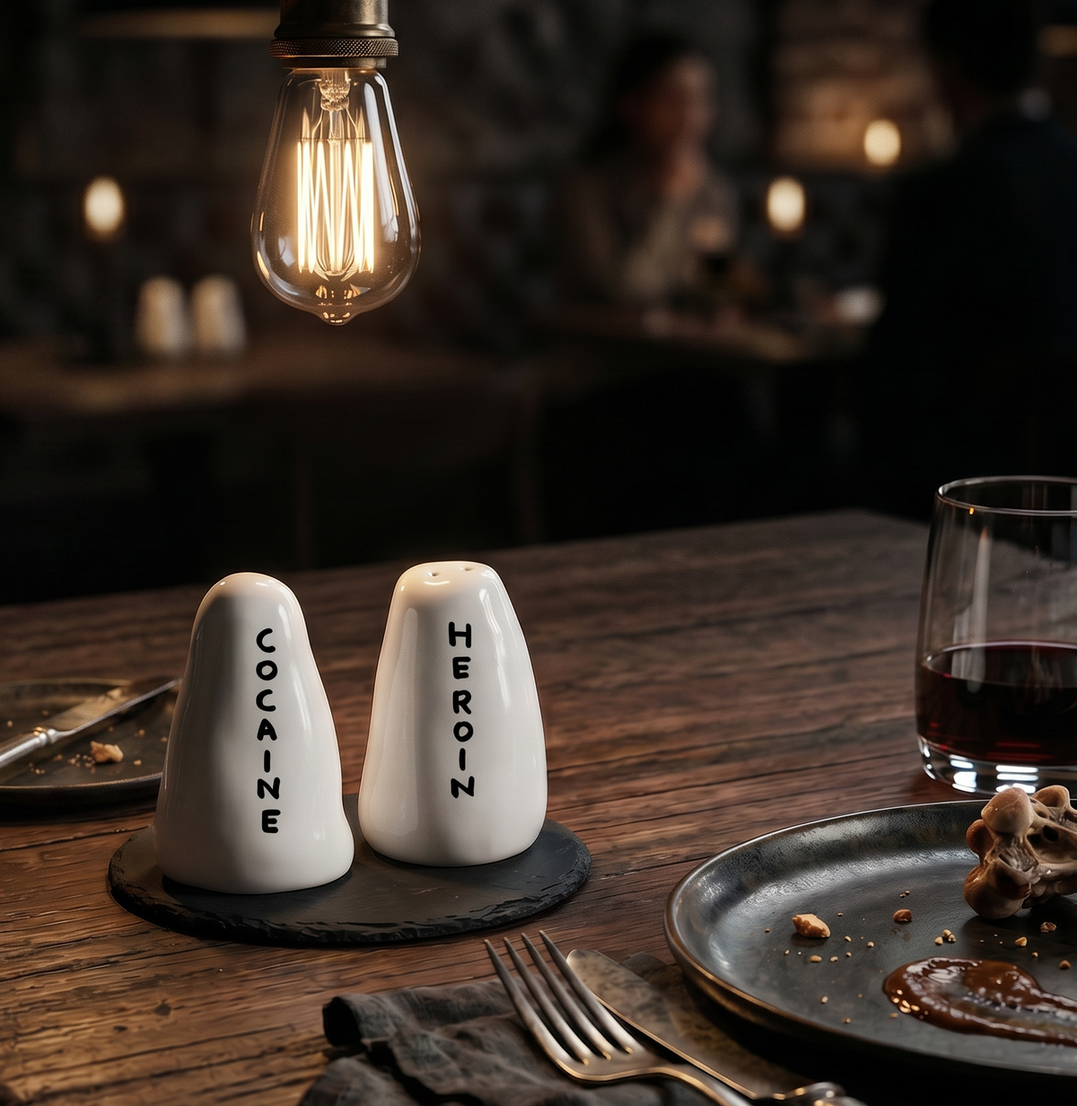 David Shrigley Heroin and Cocaine Salt and Pepper Shakers