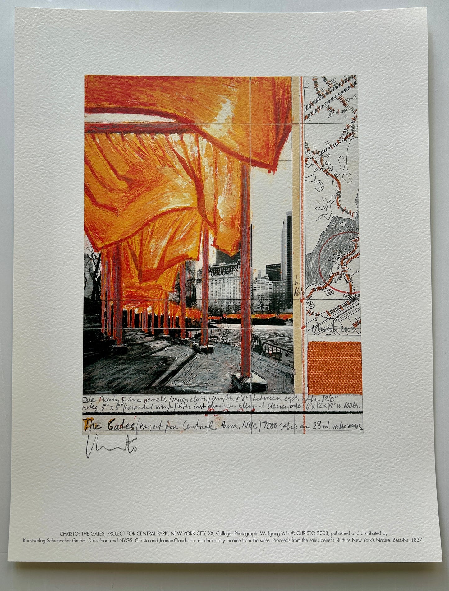 Christo and Jeanne-Claude, The Gates, NYC Signed Print