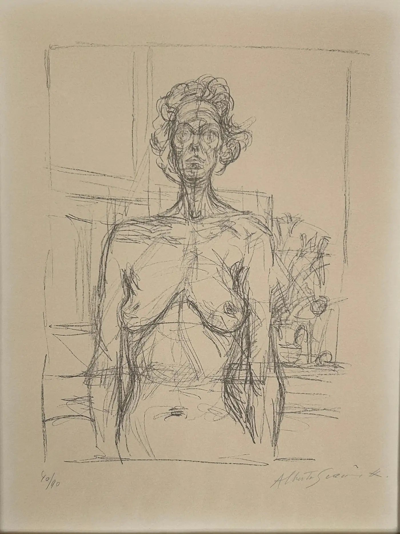 Giacometti 'Nu Aux Fleurs' (Nude With Flowers) Limited Edition, Signed Print