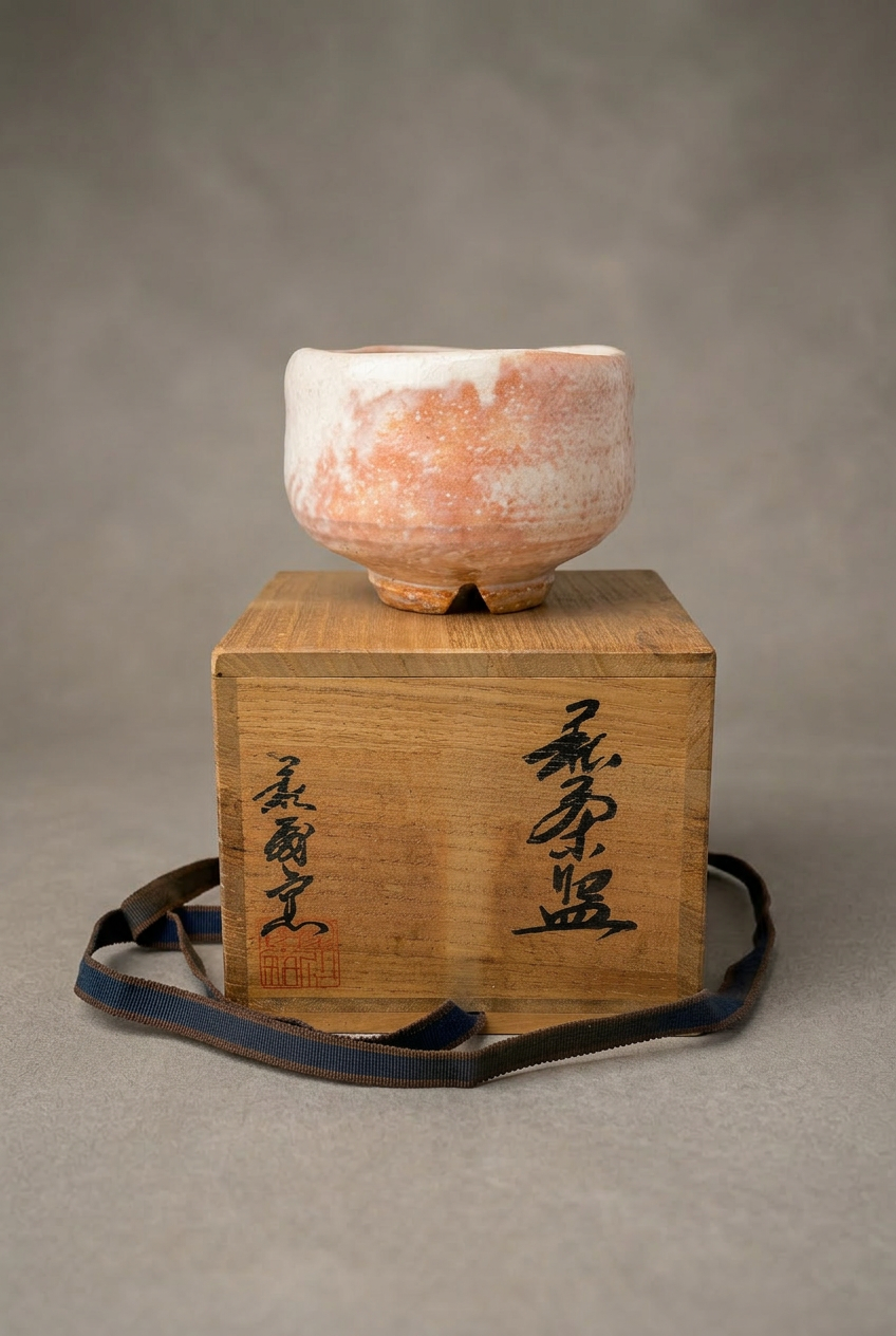 A Japanese Antique Signed Hagi Ware Chawan or Matcha Tea Ceremony Bowl