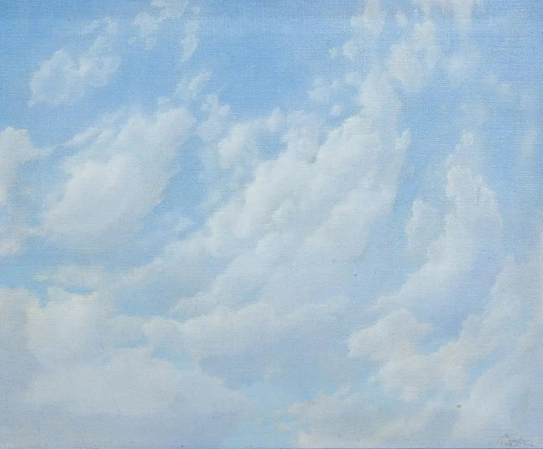Jan Harr 'Cloud studies' oil on canvas painting