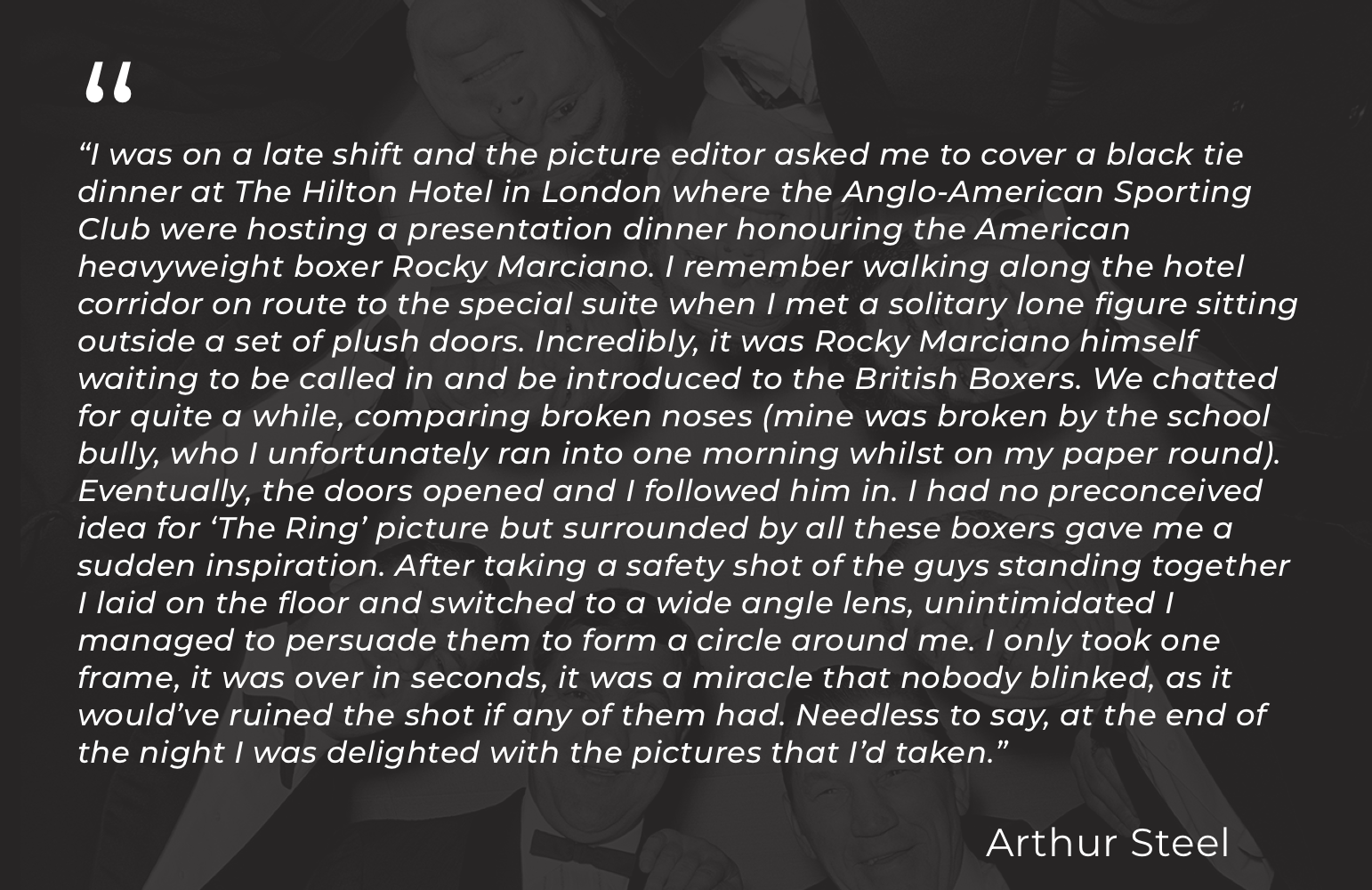 Arthur Steel: The Ring, Rocky Marciano-The Darkroom Society
